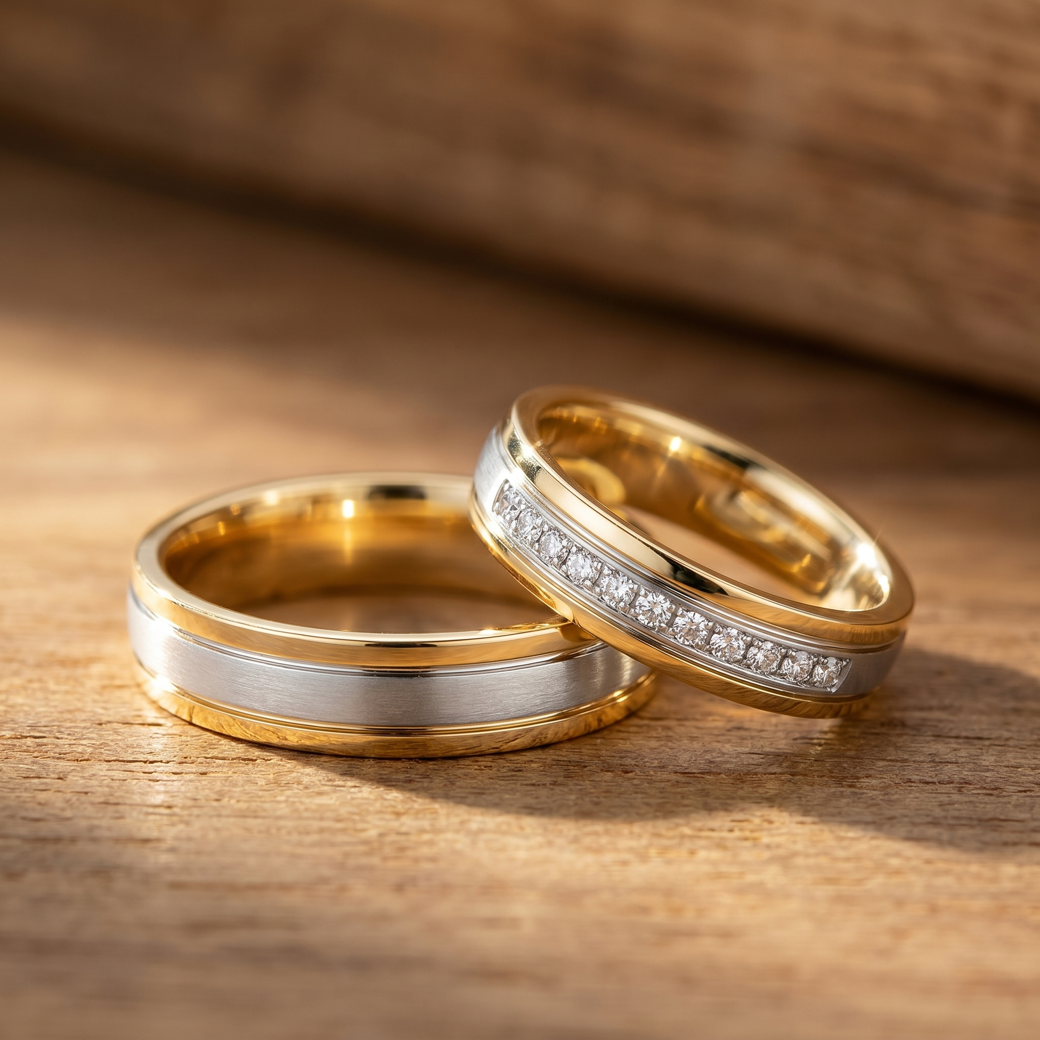 Goldeneringe Trauringe Gelb-/Weissgold