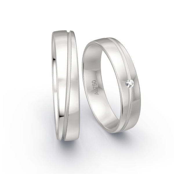 Trauringe Weissgold 750 mit 0.015 ct. Brillanten GR14975