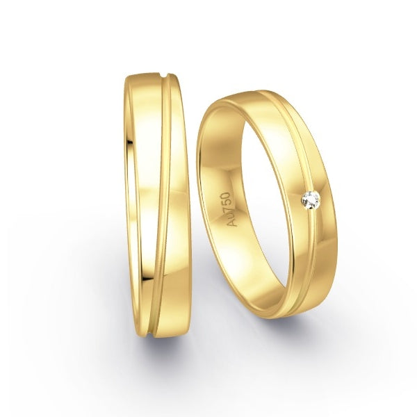 Trauringe Gelbgold 750 mit 0.015 ct. Brillanten GR14976