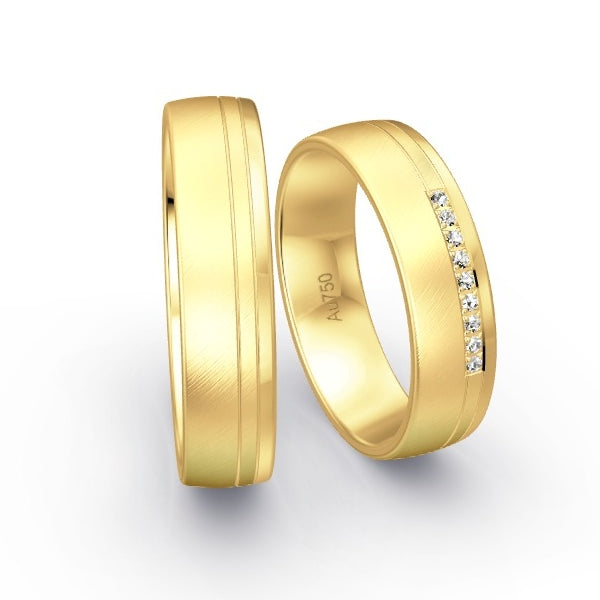 Trauringe Gelbgold 750 mit 0.045 ct. Brillanten GR14984