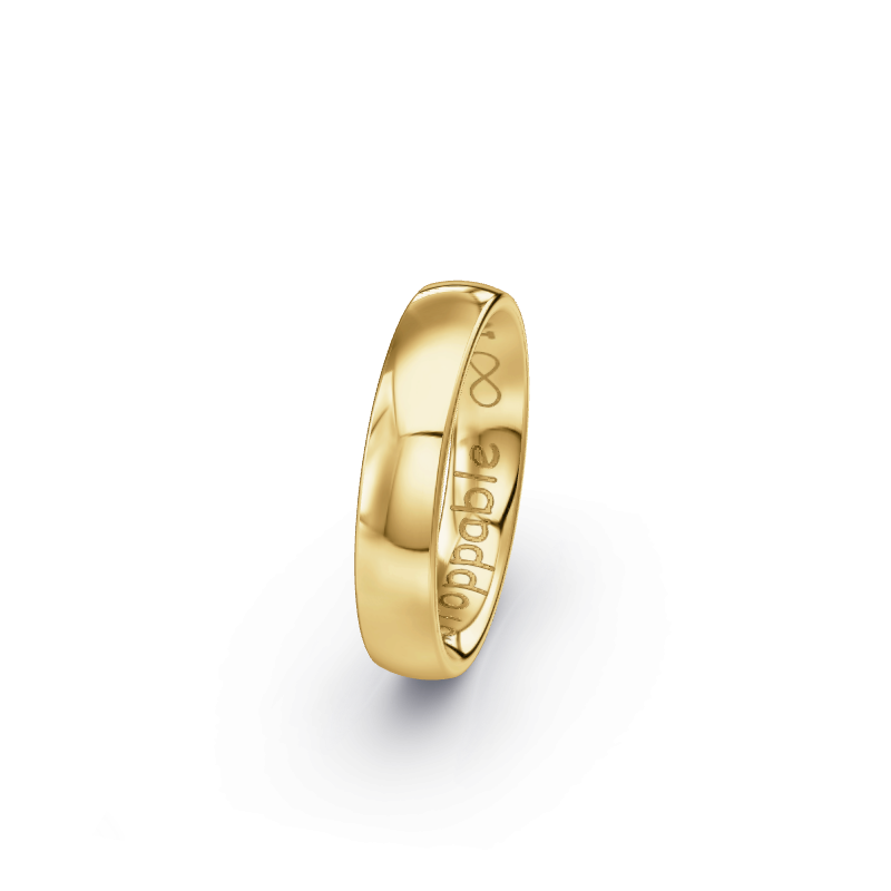 Hochwertige Trauringe aus Gelbgold 750. Die Oberfläche ist Poliert.
            Der Damenring hat einen Steinbesatz von 0 .