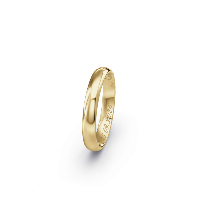 Hochwertige Trauringe aus Gelbgold 375. Die Oberfläche ist Poliert.
            Der Damenring hat einen Steinbesatz von 0 .