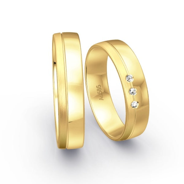 Trauringe Gelbgold 585 mit 0.03 ct. Brillanten GR15045