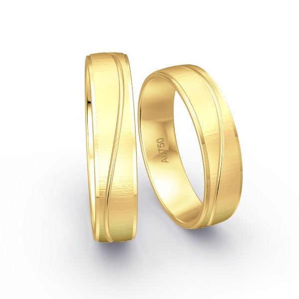 Trauringe Gelbgold 750 ohne Steine GR15077