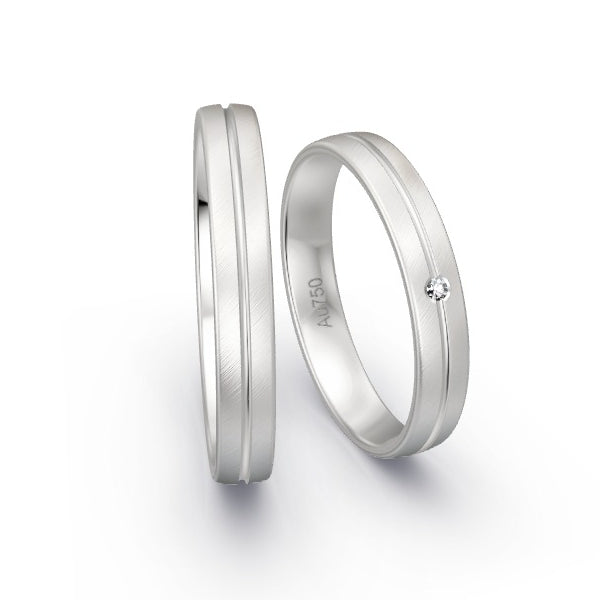 Trauringe Weissgold 750 mit 0.01 ct. Brillanten GR15131