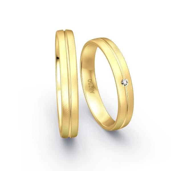 Trauringe Gelbgold 750 mit 0.01 ct. Brillanten GR15132