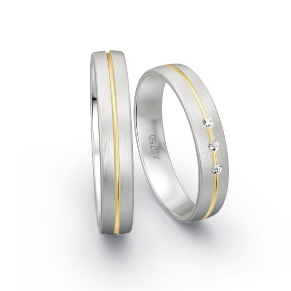 Trauringe Weissgold 750 mit 0.015 ct. Brillanten GR15180