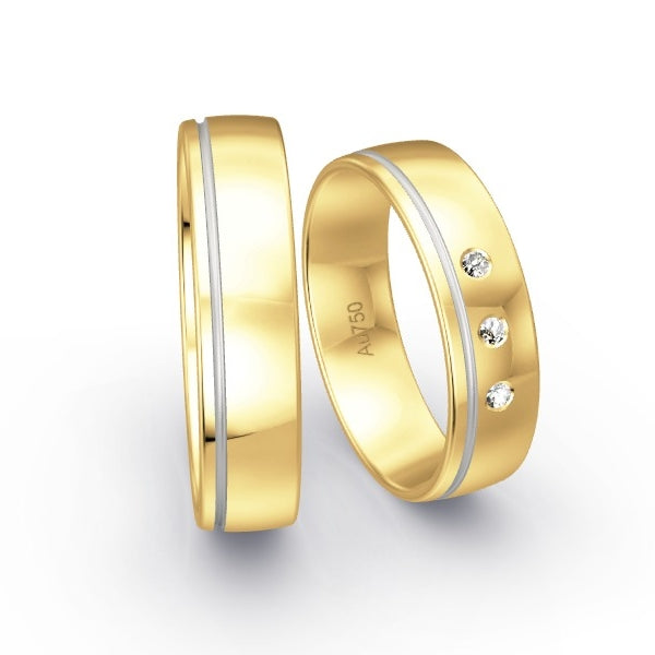 Trauringe Gelbgold 750 mit 0.045 ct. Brillanten GR15191