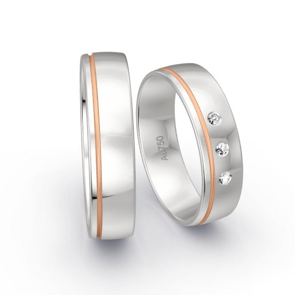 Trauringe Weissgold 750 mit 0.045 ct. Brillanten GR15192