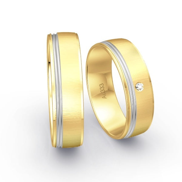 Trauringe Gelbgold 333 mit 0.015 ct. Brillanten GR15195