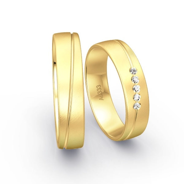 Trauringe Gelbgold 333 mit 0.05 ct. Brillanten GR15276