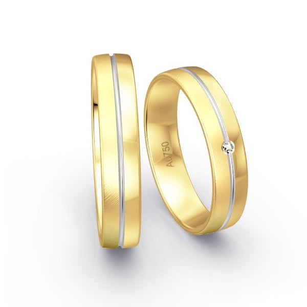 Trauringe Gelbgold 750 mit 0.01 ct. Brillanten GR15295