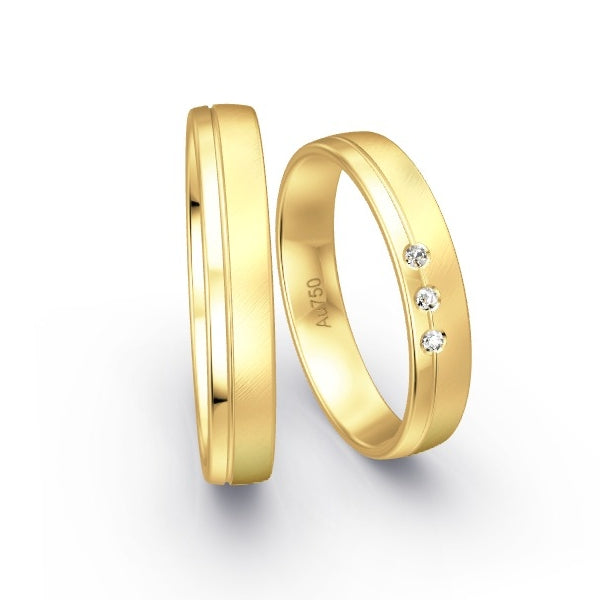 Trauringe Gelbgold 750 mit 0.03 ct. Brillanten GR15302