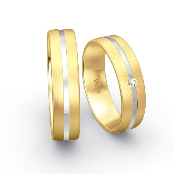 Trauringe Gelbgold 585 mit 0.02 ct. Brillanten GR15311