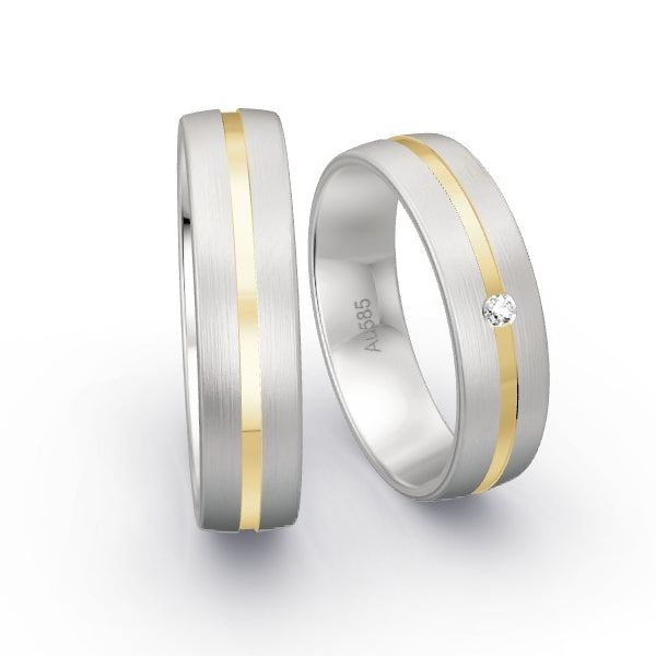 Trauringe Weissgold 585 mit 0.02 ct. Brillanten GR15312
