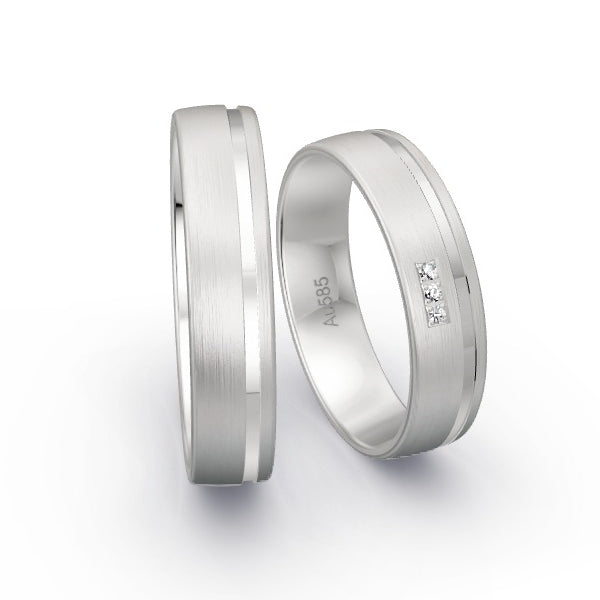 Trauringe Weissgold 585 mit 0.015 ct. Brillanten GR15330