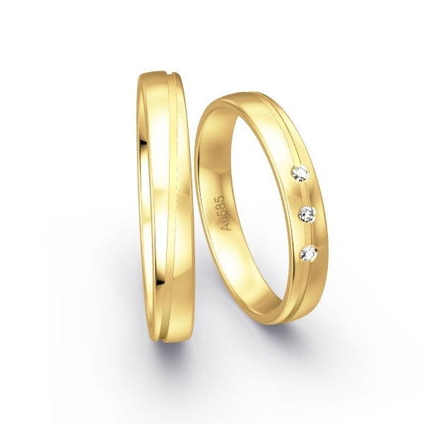 Trauringe Gelbgold 585 mit 0.03 ct. Brillanten GR15352