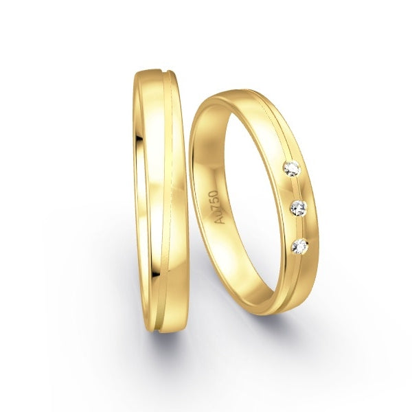 Trauringe Gelbgold 750 mit 0.03 ct. Brillanten GR15355