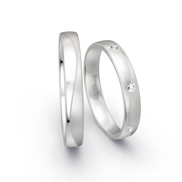Trauringe Weissgold 585 mit 0.045 ct. Brillanten GR15359