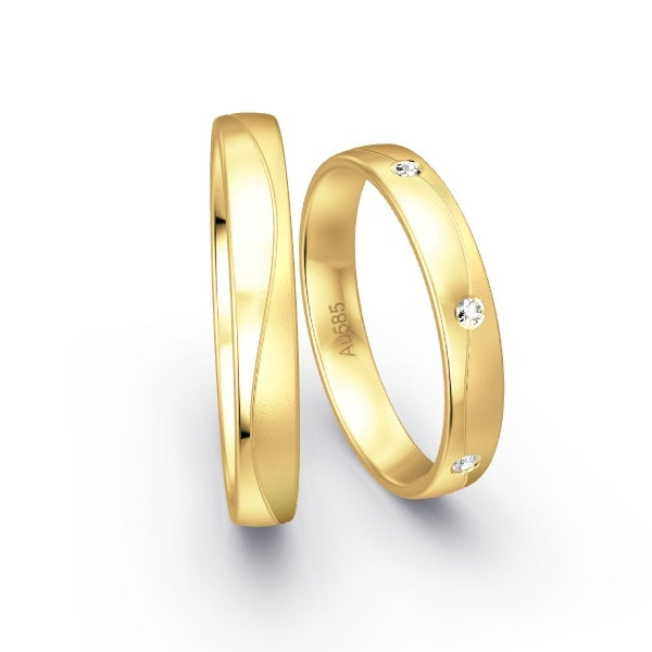 Trauringe Gelbgold 585 mit 0.045 ct. Brillanten GR15360
