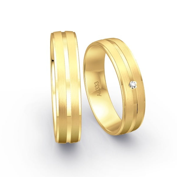 Trauringe Gelbgold 333 mit 0.015 ct. Brillanten GR15365