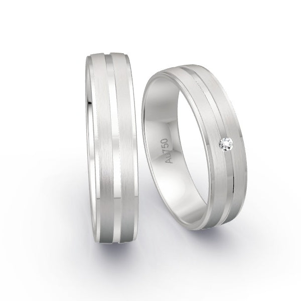 Trauringe Weissgold 750 mit 0.015 ct. Brillanten GR15372