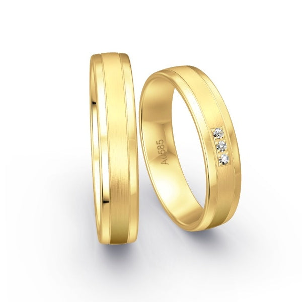 Trauringe Gelbgold 585 mit 0.03 ct. Brillanten GR15377