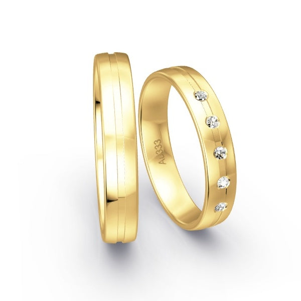 Trauringe Gelbgold 333 mit 0.075 ct. Brillanten GR15383