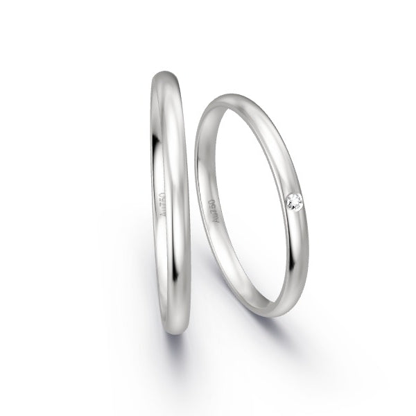 Trauringe Weissgold 750 mit 0.01 ct. Brillanten GR15398