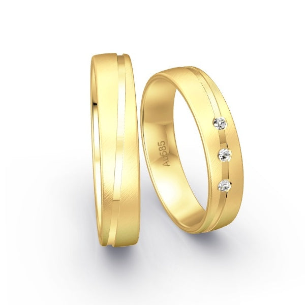 Trauringe Gelbgold 585 mit 0.045 ct. Brillanten GR15414