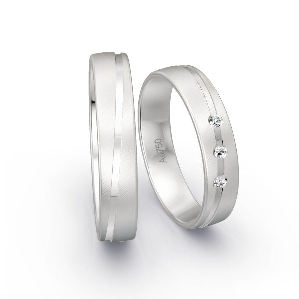 Trauringe Weissgold 750 mit 0.045 ct. Brillanten GR15416