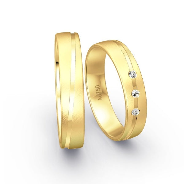 Trauringe Gelbgold 750 mit 0.045 ct. Brillanten GR15417