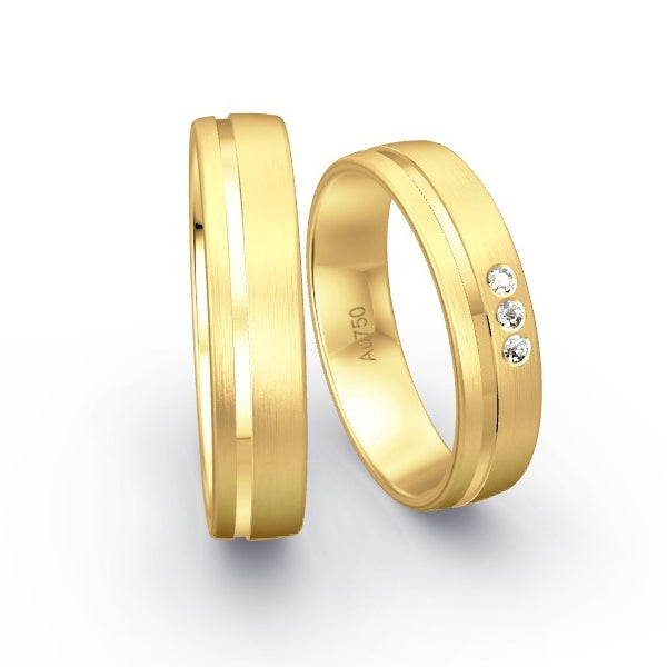 Trauringe Gelbgold 750 mit 0.045 ct. Brillanten GR15485