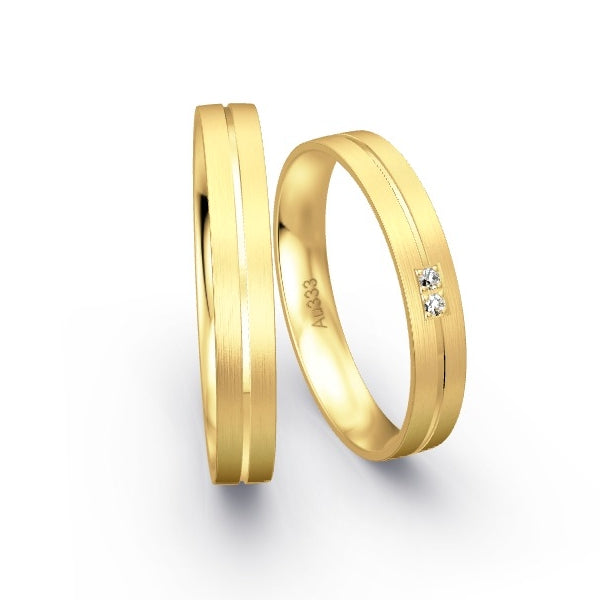 Trauringe Gelbgold 333 mit 0.02 ct. Brillanten GR15525