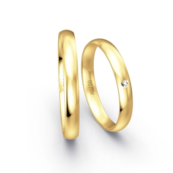 Trauringe Gelbgold 750 mit 0.01 ct. Brillanten GR15540
