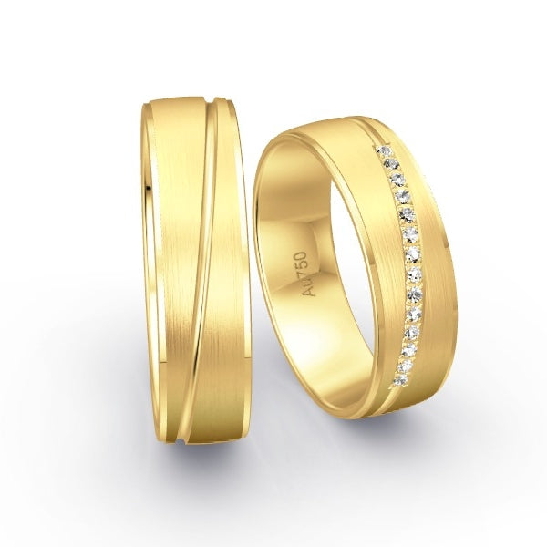 Trauringe Gelbgold 750 mit 0.07 ct. Brillanten GR15573