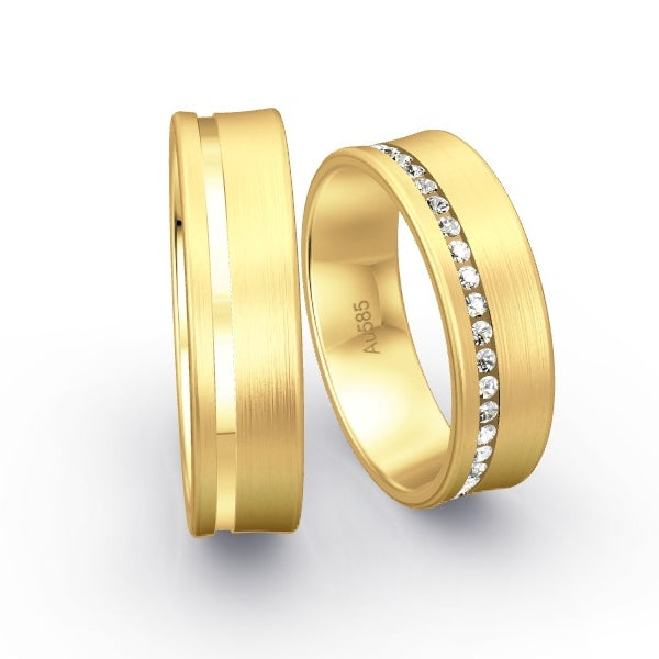 Trauringe Gelbgold 585 mit 0.41 ct. Brillanten GR15626