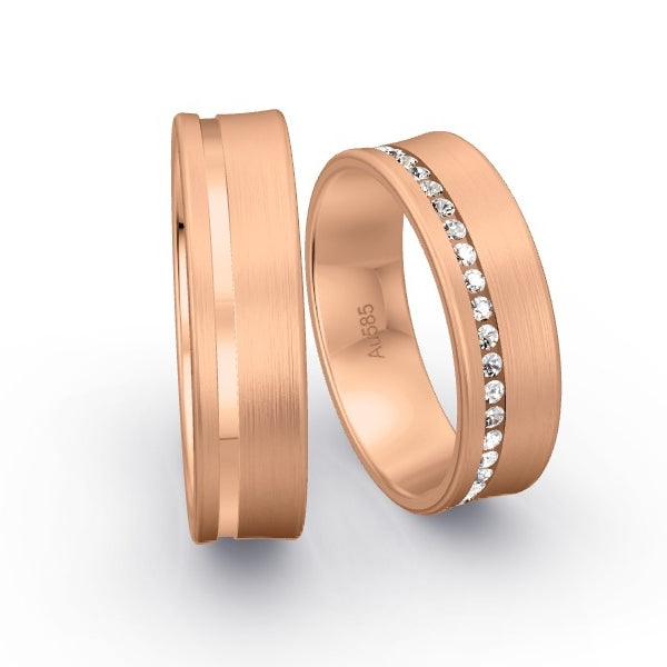 Trauringe Rotgold 585 mit 0.41 ct. Brillanten GR15628