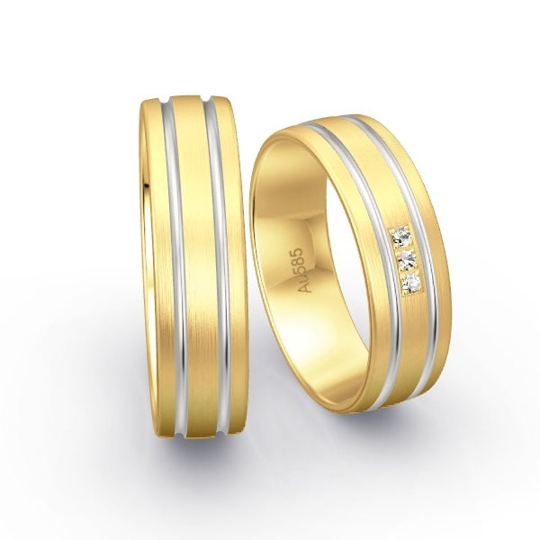 Trauringe Gelbgold 585 mit 0.03 ct. Brillanten GR15660