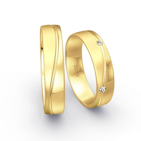 Trauringe Gelbgold 333 mit 0.075 ct. Brillanten GR15669