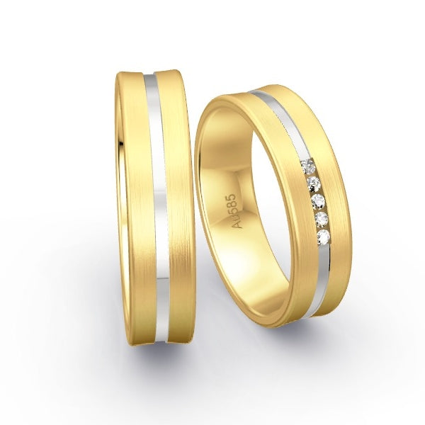Trauringe Gelbgold 585 mit 0.05 ct. Brillanten GR15682
