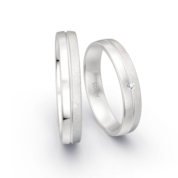 Trauringe Silber 925 mit 0.01 ct. Brillanten GR15754