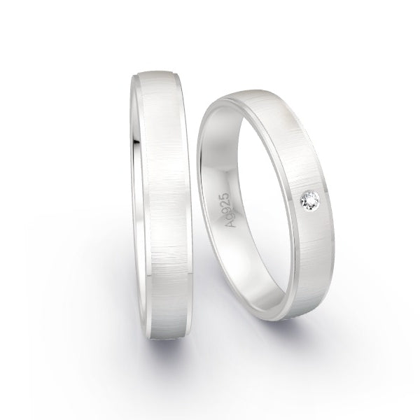 Trauringe Silber 925 mit 0.015 ct. Brillanten GR15755