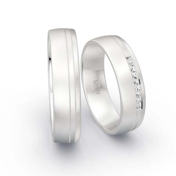 Trauringe Silber 925 mit 0.045 ct. Brillanten GR15763