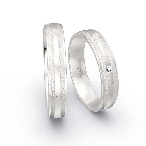 Trauringe Silber 925 mit 0.015 ct. Brillanten GR15768