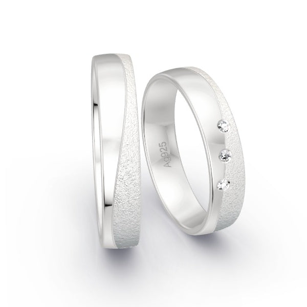 Trauringe Silber 925 mit 0.03 ct. Brillanten GR15773