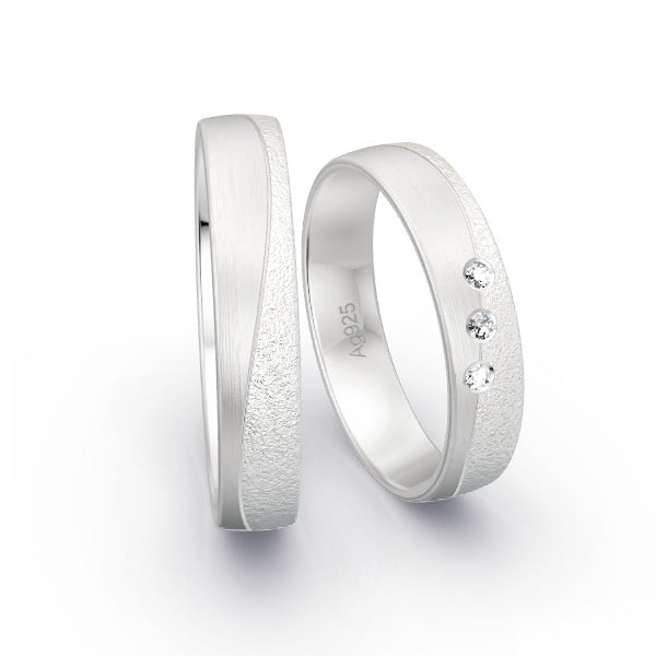Trauringe Silber 925 mit 0.045 ct. Brillanten GR15778