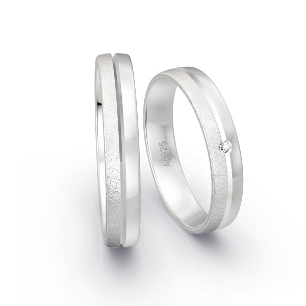 Trauringe Silber 925 mit 0.01 ct. Brillanten GR15779