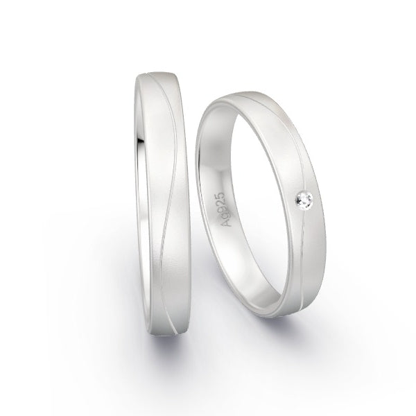 Trauringe Silber 925 mit 0.01 ct. Brillanten GR15785