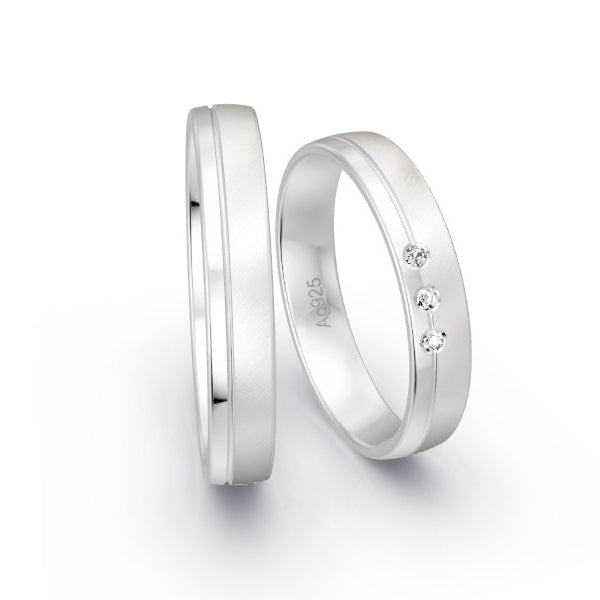 Trauringe Silber 925 mit 0.03 ct. Brillanten GR15792